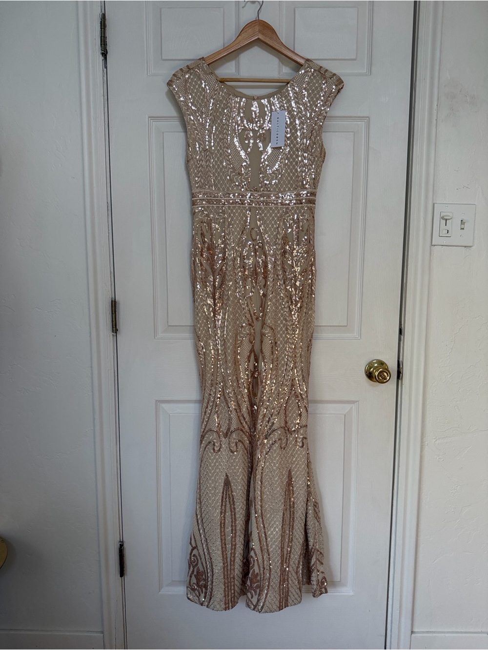 New with Tags! Baltic Born Rose Gold Sequin Maxi Gown